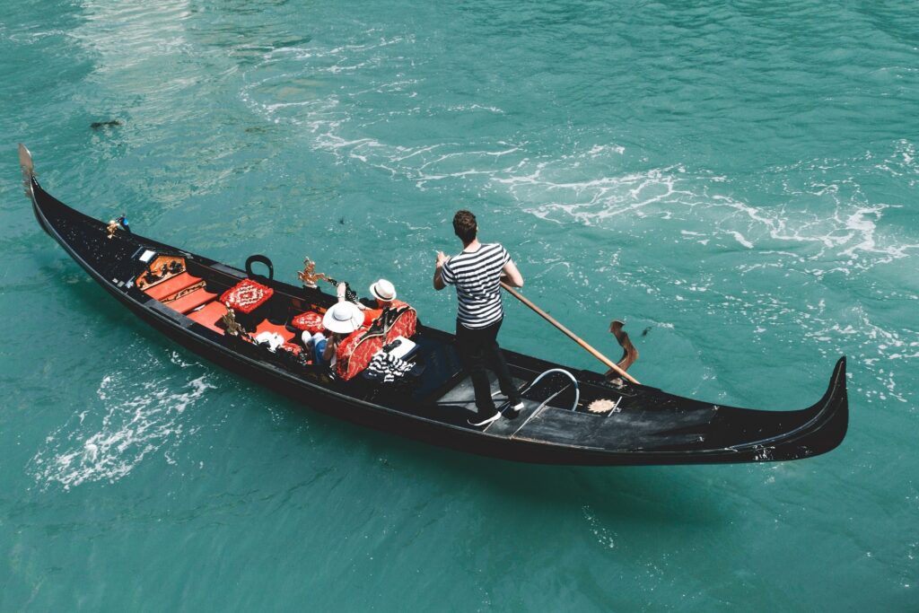 Romantic Honeymoon gondola ride, Venice, Northern Italy