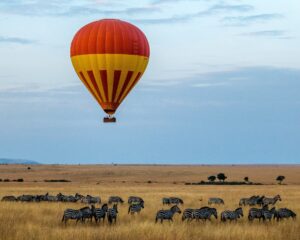 Hot air balloon at Maasai-Mara Kenya luxury vacation